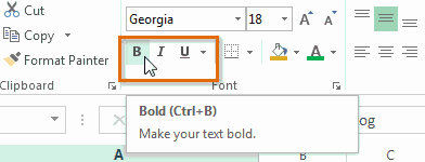 Format font bold choose